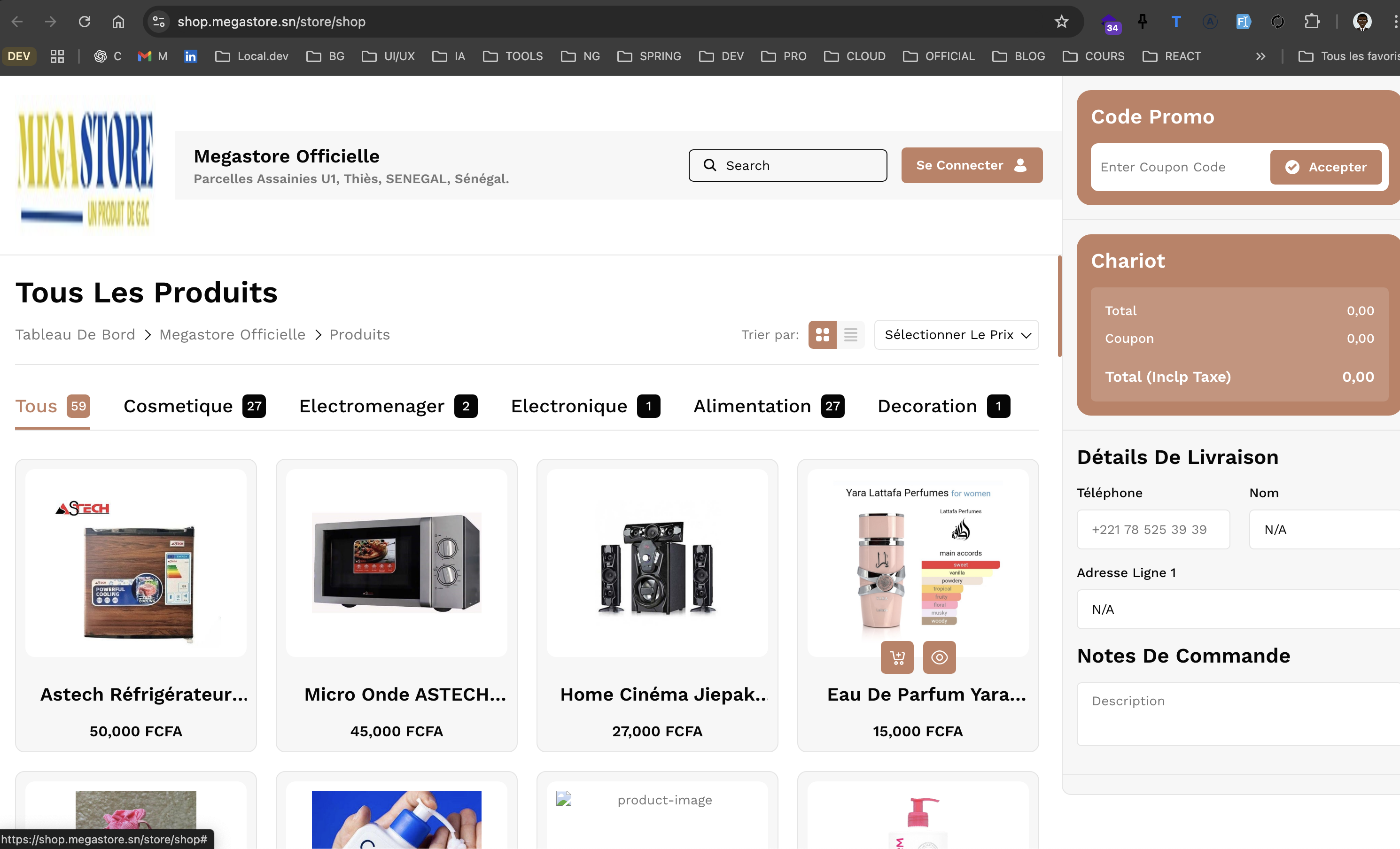 Co-fondateur Megastore SN (Laravel)